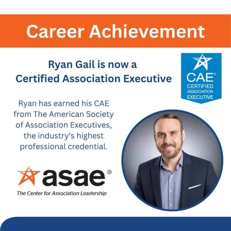 RYAN GAIL EARNS CERTIFIED ASSOCIATION EXECUTIVE CREDENTIAL